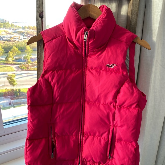 Vintage Hollister Hot Pink Puffer Vest - Picture 2 of 8